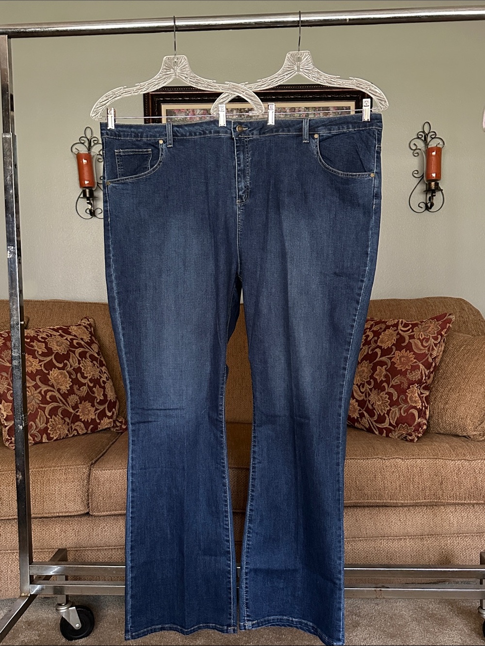 Plus-Size Women's Dark Blue Denim Jeans